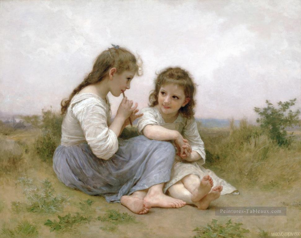 Idylle enfantine réalisme William Adolphe Bouguereau Peintures à l'huile